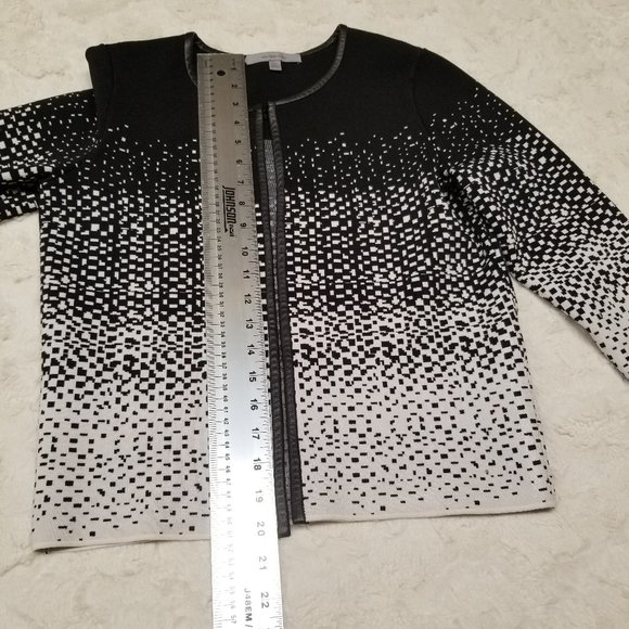 Classiques Entier Leather Trim Knit Cardigan XS - Picture 6 of 10